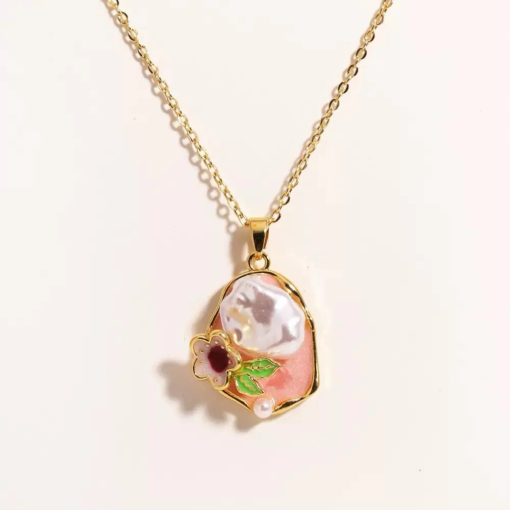 Poetic Bloom Vintage Pearl Necklace - Image 2