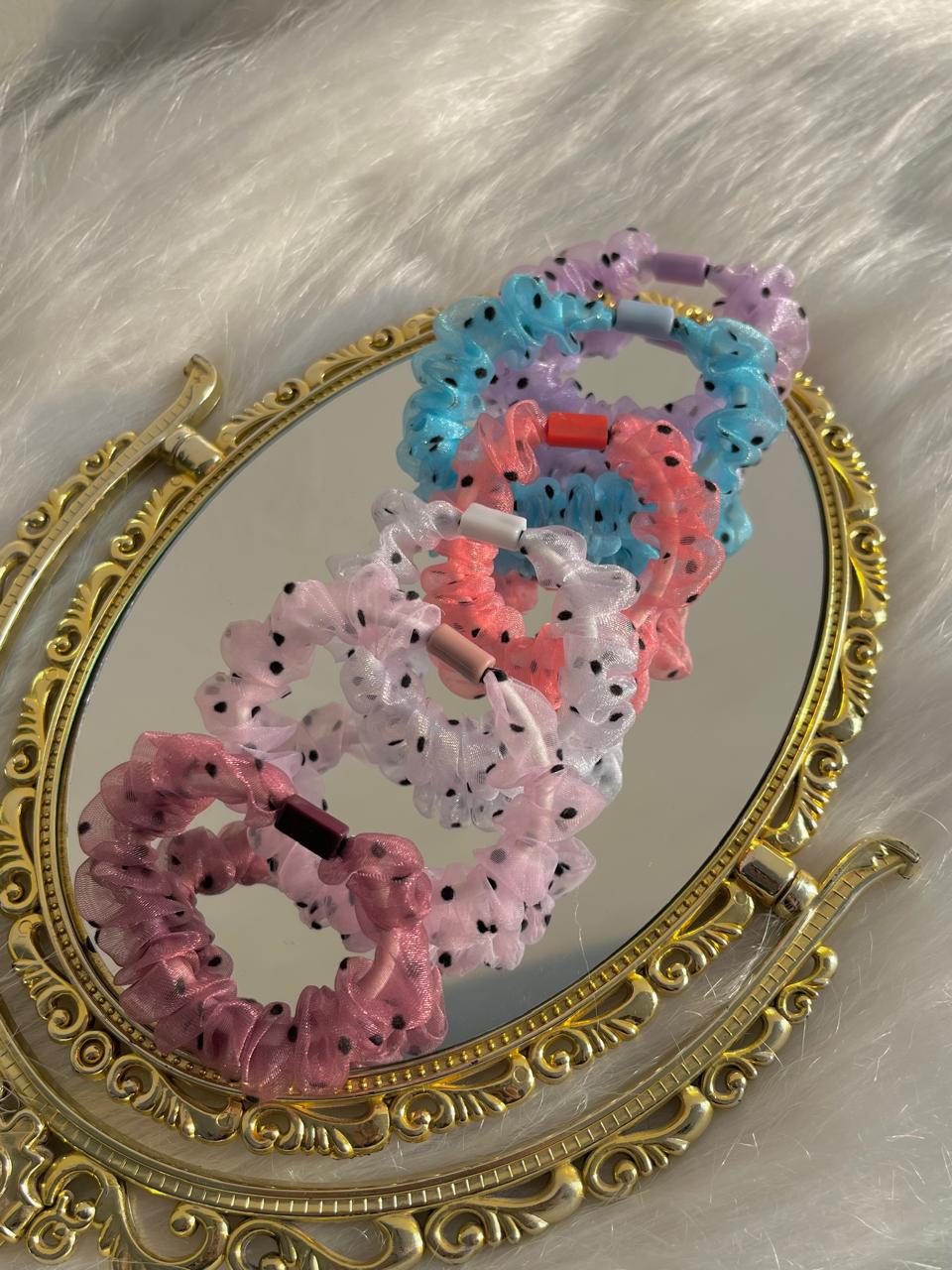 Polka Dots Mini Organza Scrunchies - Image 2