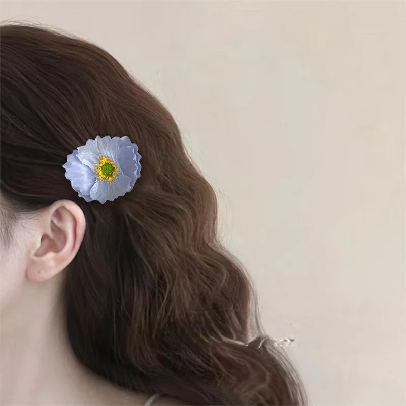 Pop of Blue Poppy Hair Clip