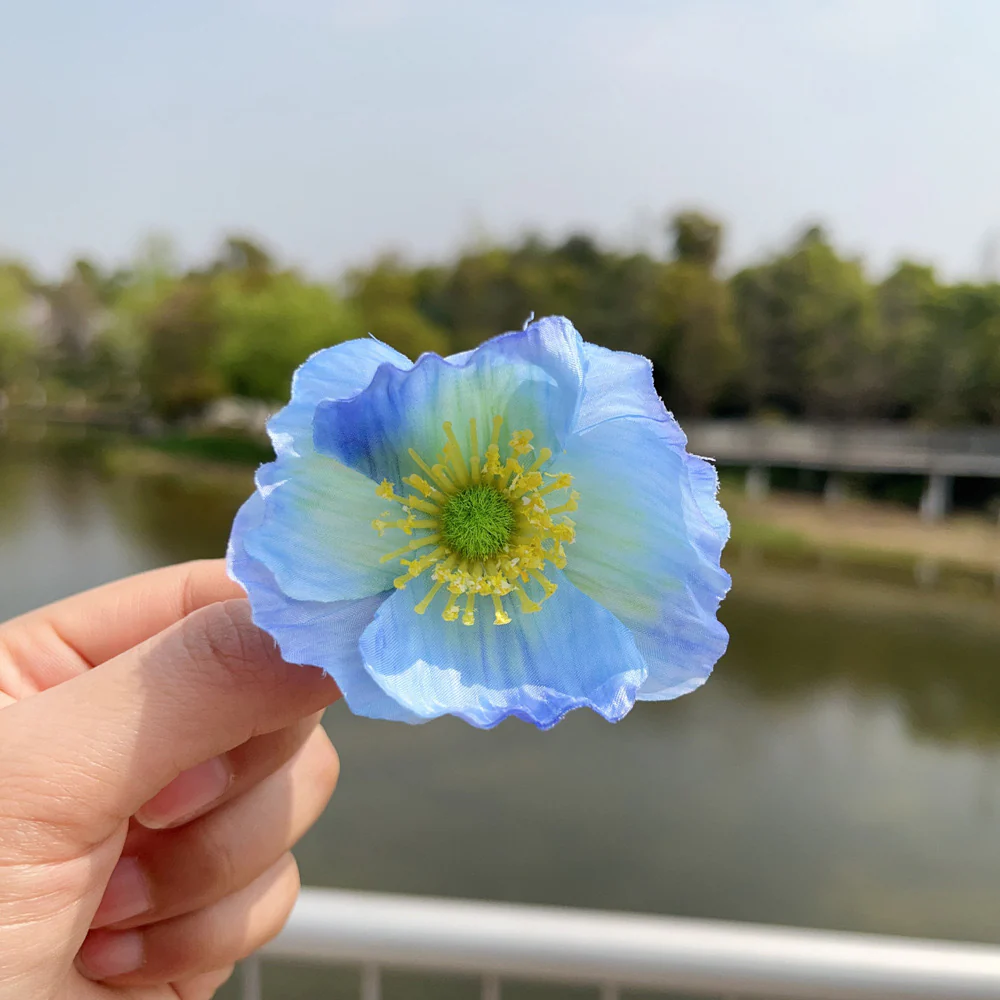 Pop of Blue Poppy Hair Clip - Image 2