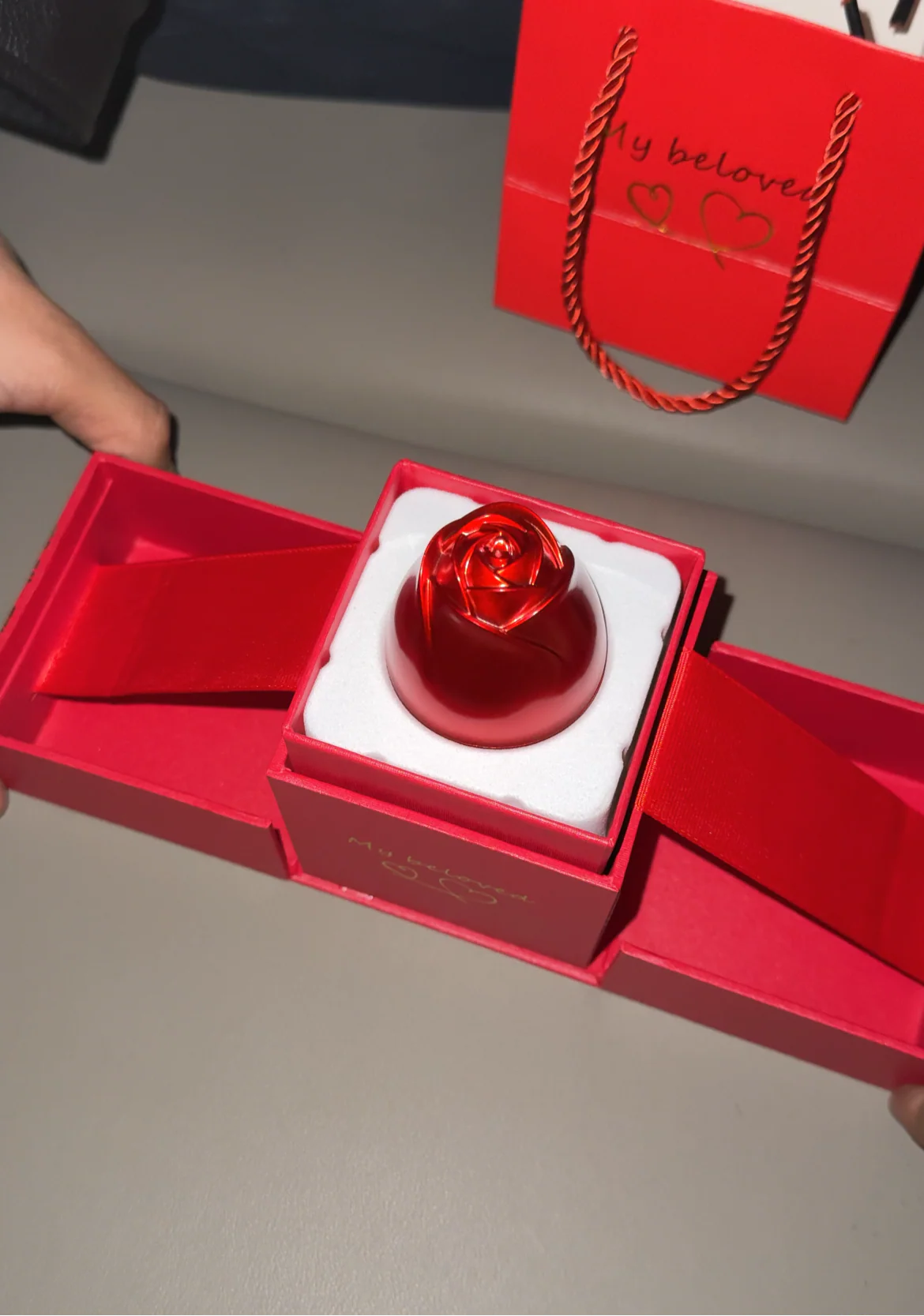Pop out Rose Box + couple ring set - Image 2