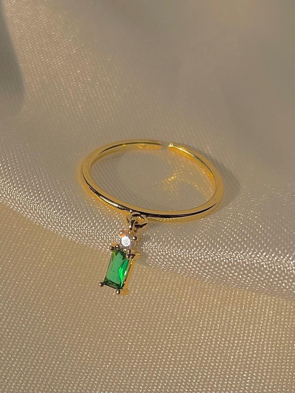 Precious Solitaire Drop Ring- green - Image 6