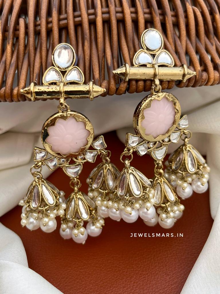 Premium Bahara Earrings- blush pink - Image 2