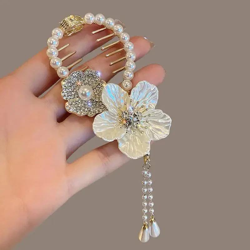 Premium Floral Tassel Bun Hairpin - Image 4
