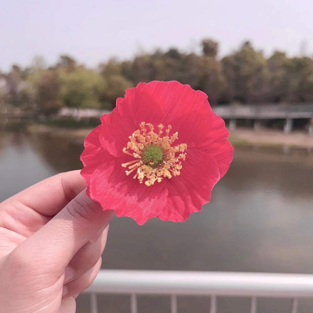 Pretty Fuchsia Poppy Hair Clip