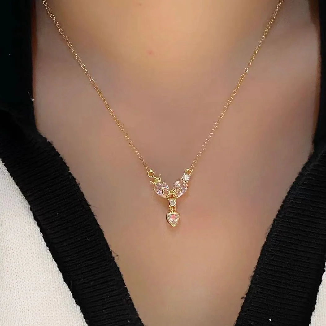 Princess Heart Bow Necklace - Image 2