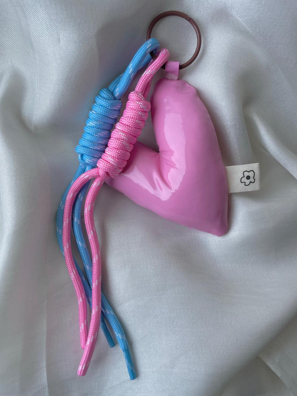 Puffy-Pastel Heart Bag Charm - Image 3