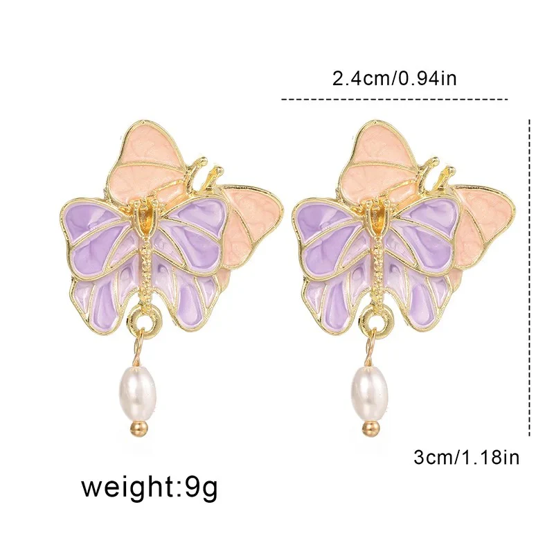 Purple Butterfly Earrings - Image 3