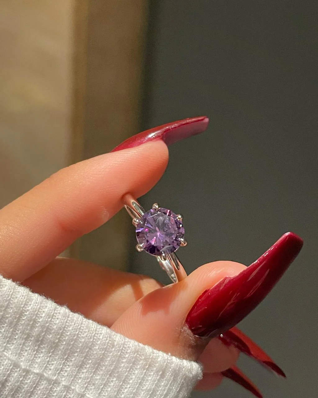 Purple Solitaire Ring - Image 2