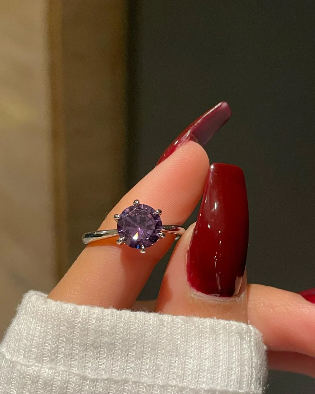 Purple Solitaire Ring - Image 4
