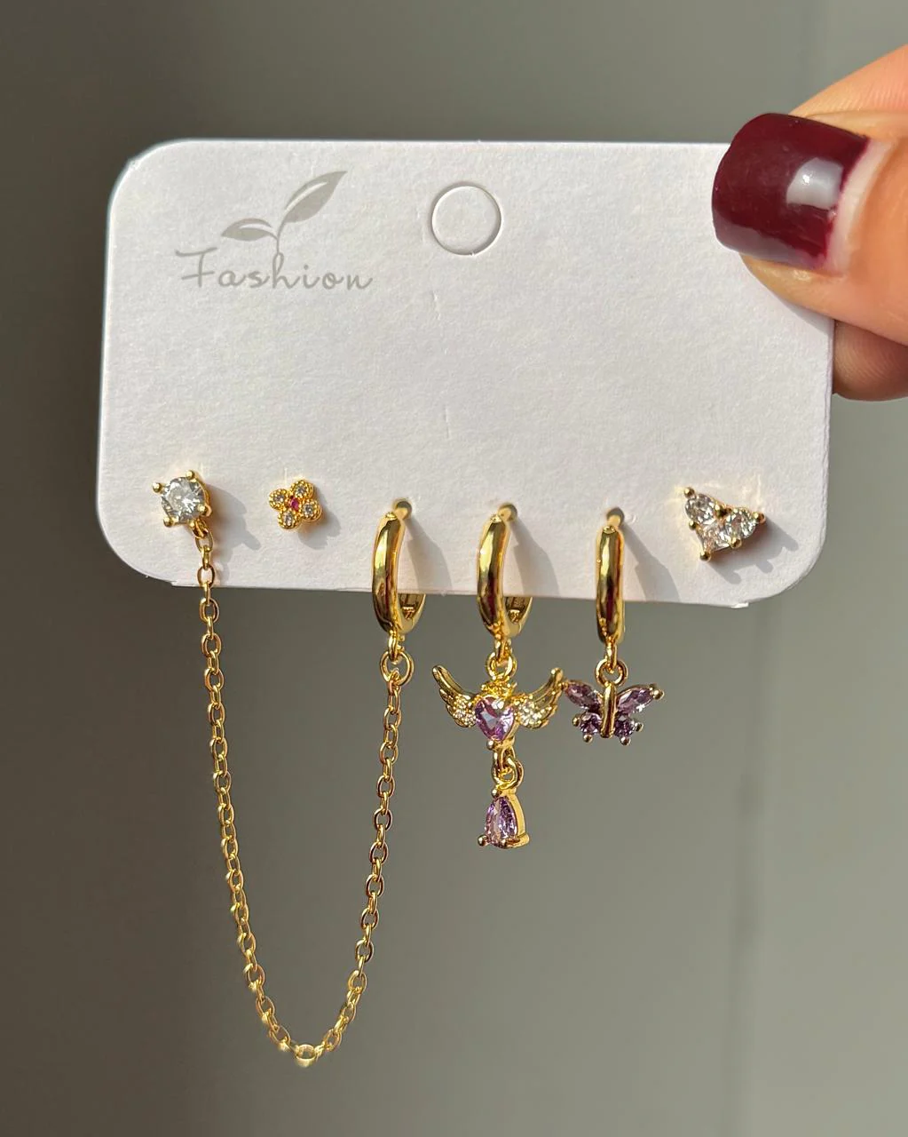 Purple World Piercing Earrings Combo