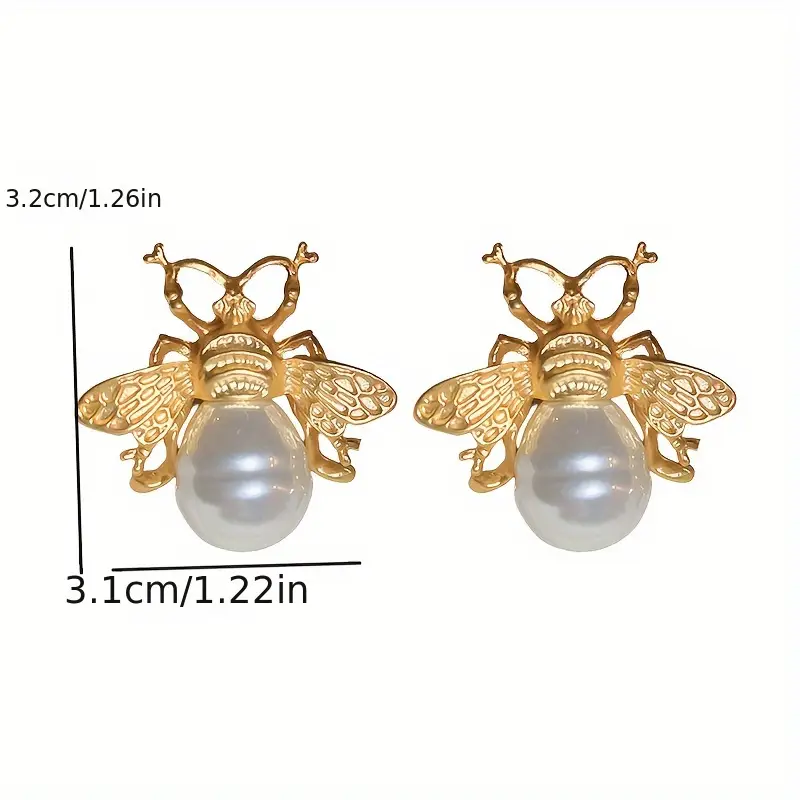 Queen Bee Pearl Earrings - Image 3