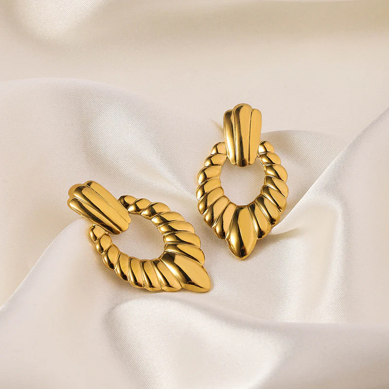 Radiant Aura Gold Earrings - Image 3