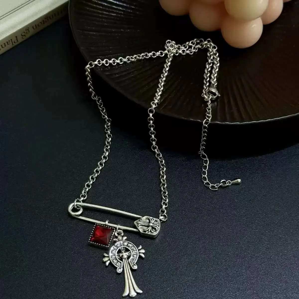 Rebel Saint Safety Pin Necklace - Image 2