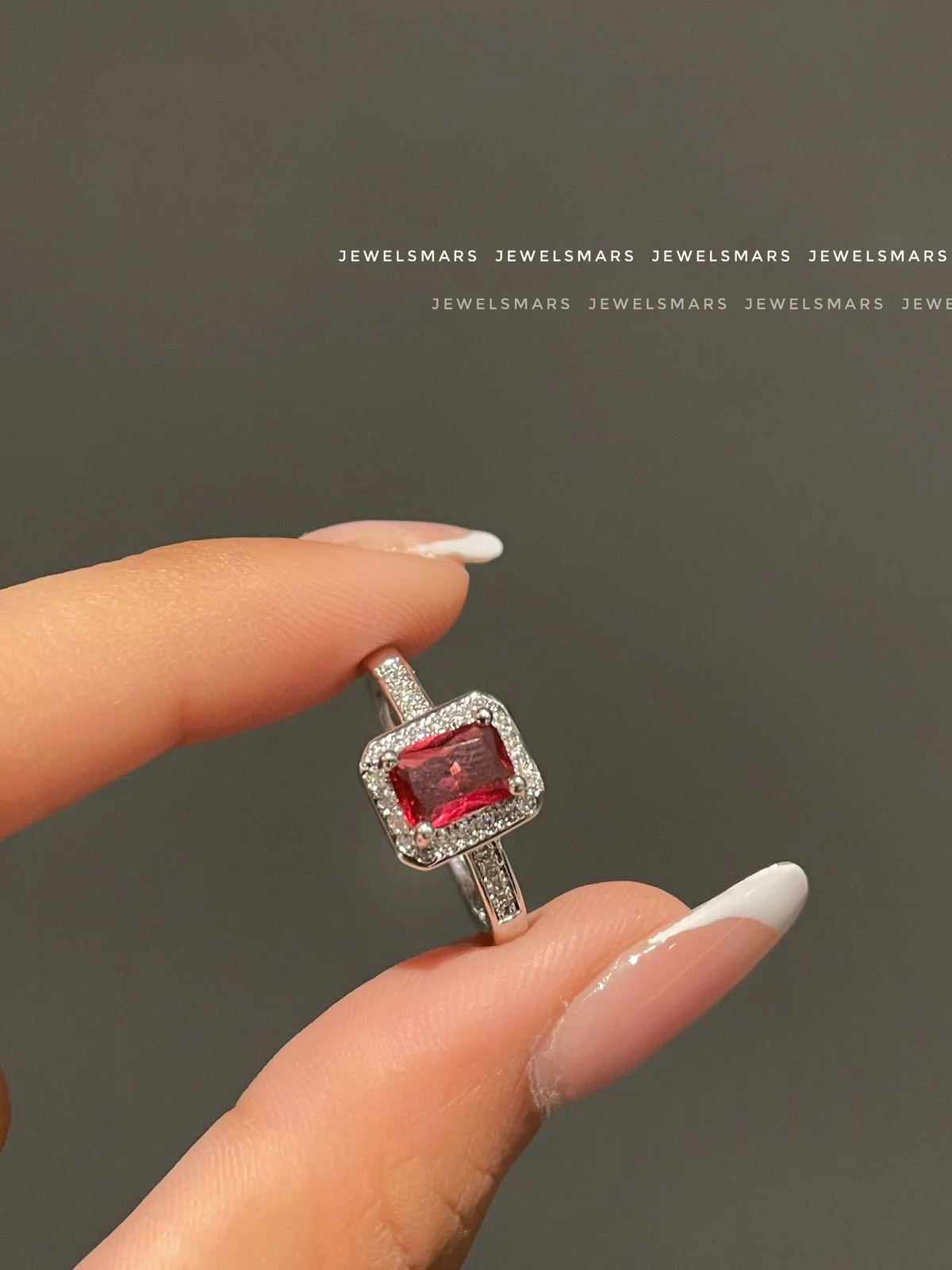 Rectangular Cut Ring - Ruby Red