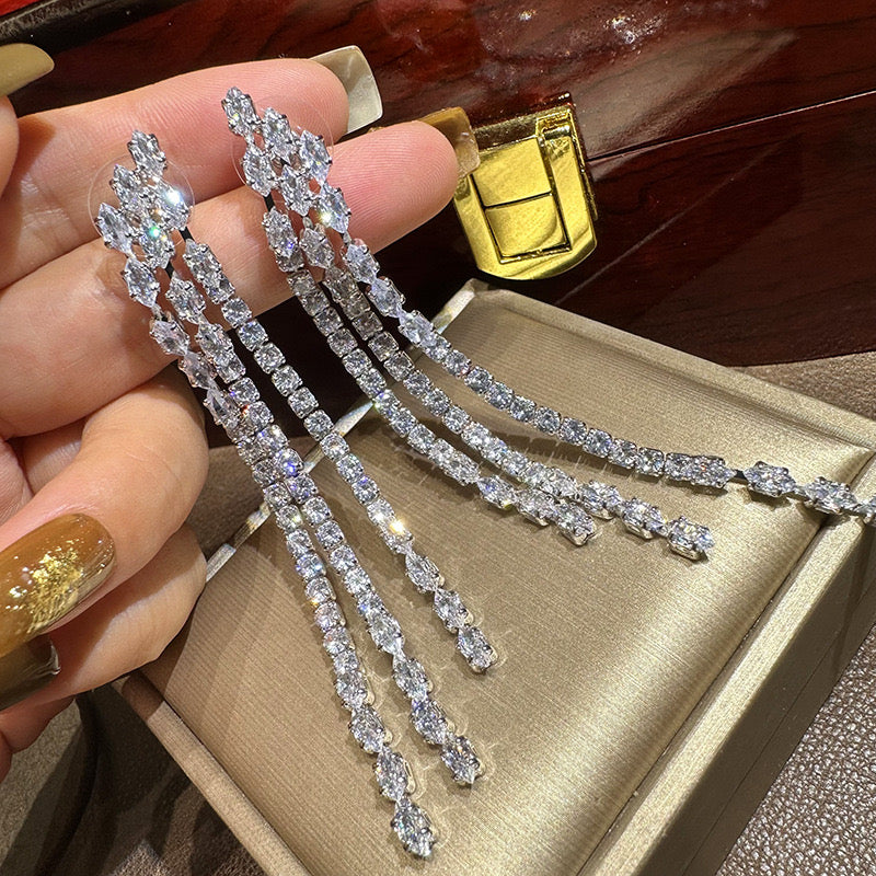 Red Carpet Rhinestone Earrings - Image 2