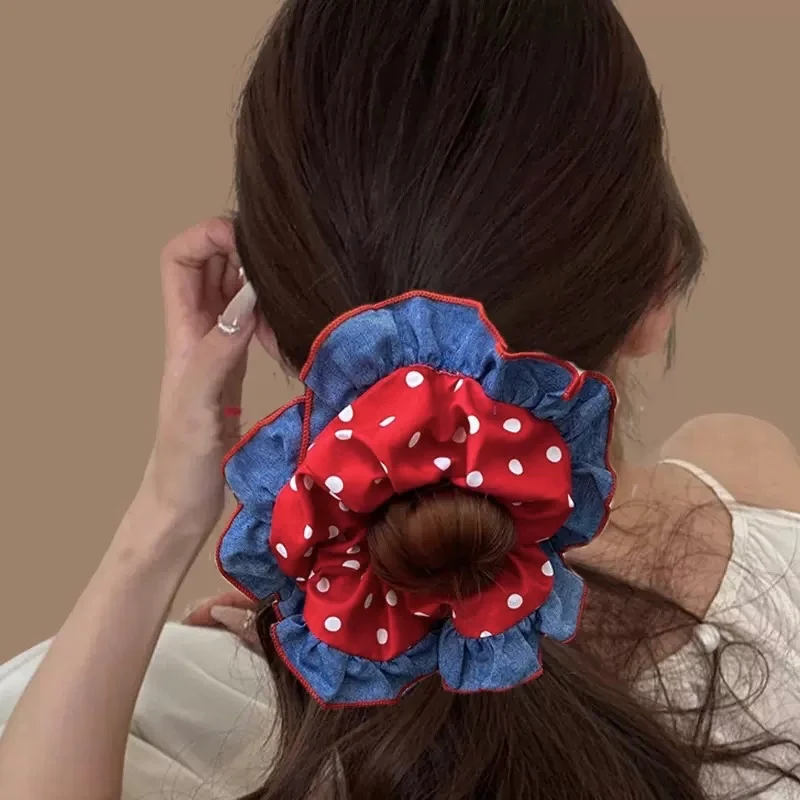 Red Drama Ruffle Scrunchie - Image 2