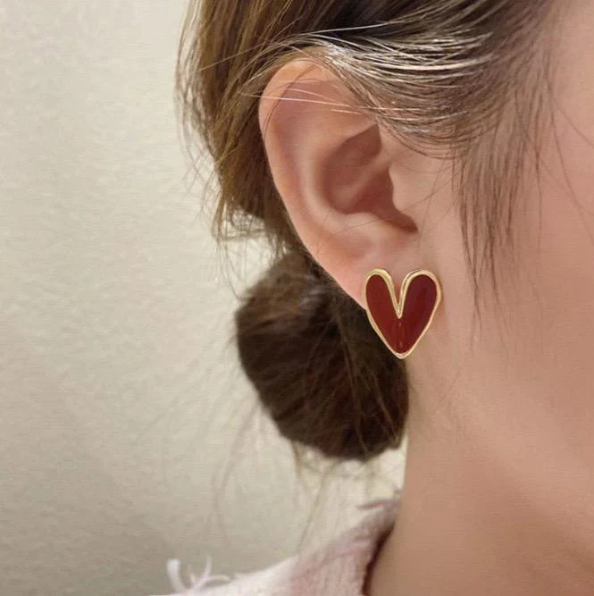 Red Heart Earrings - Image 3