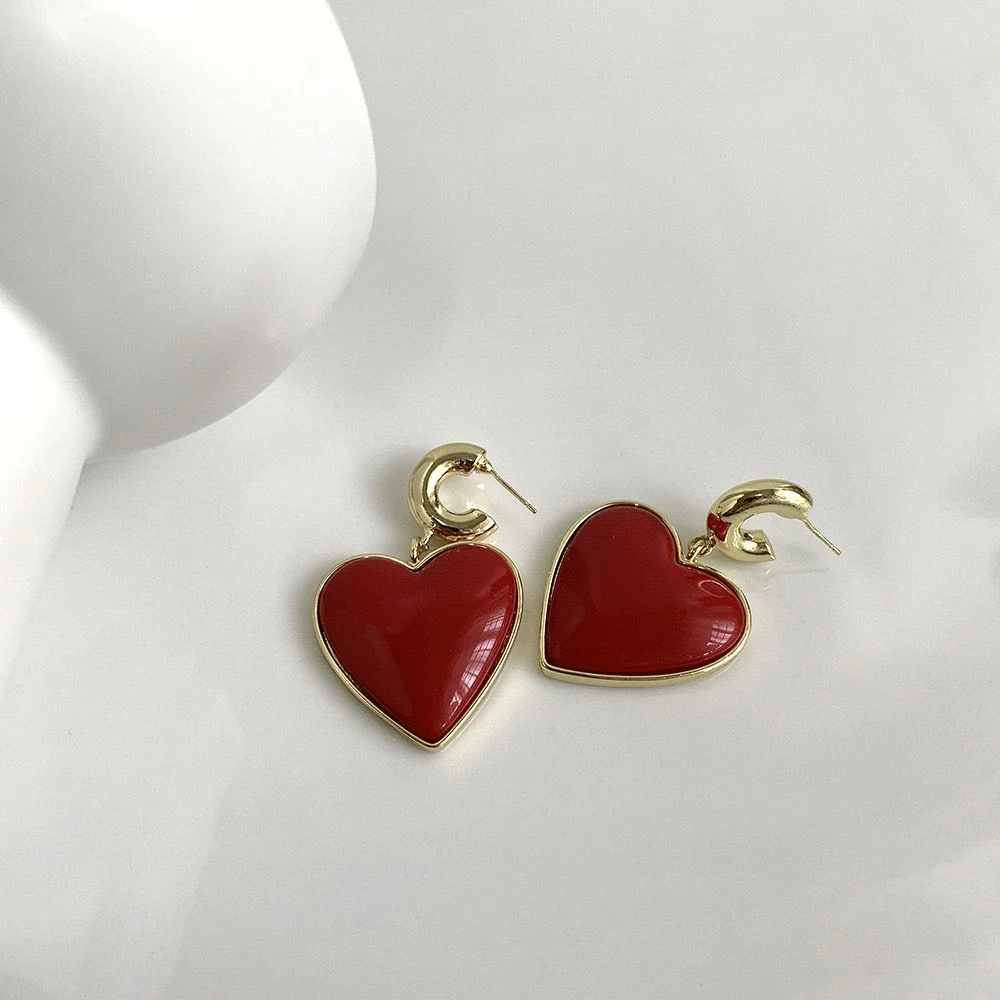 Red Heart Earrings - Image 2