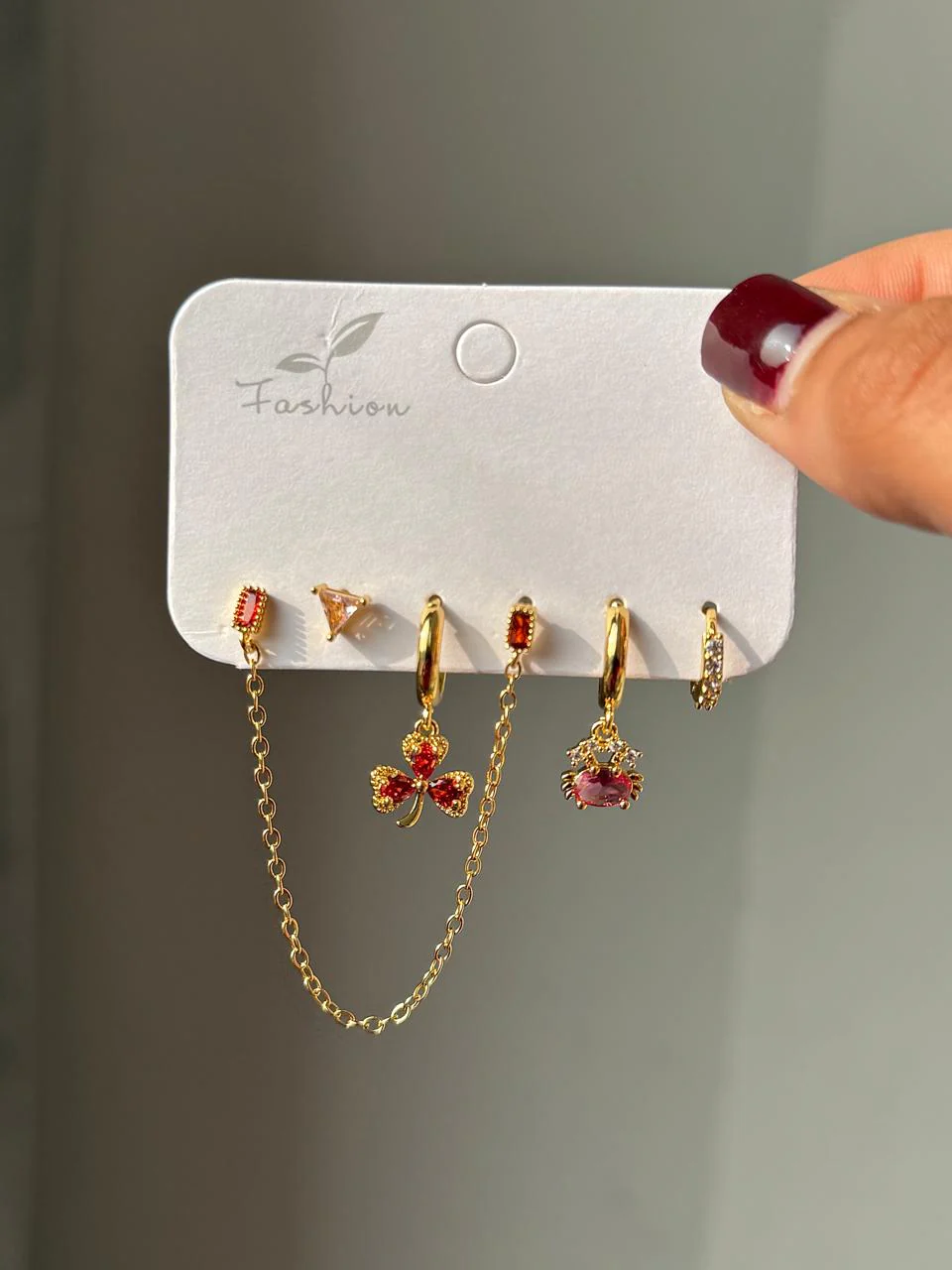 Red Lady Piercing Earrings Combo