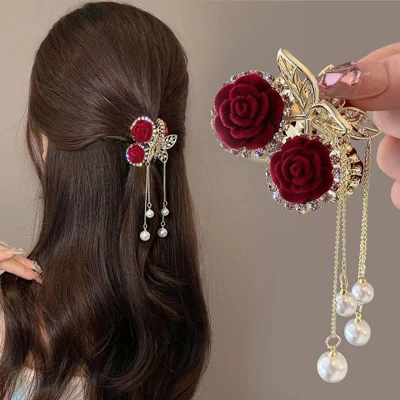 Red Riding Rose Hair Claw - Image 2
