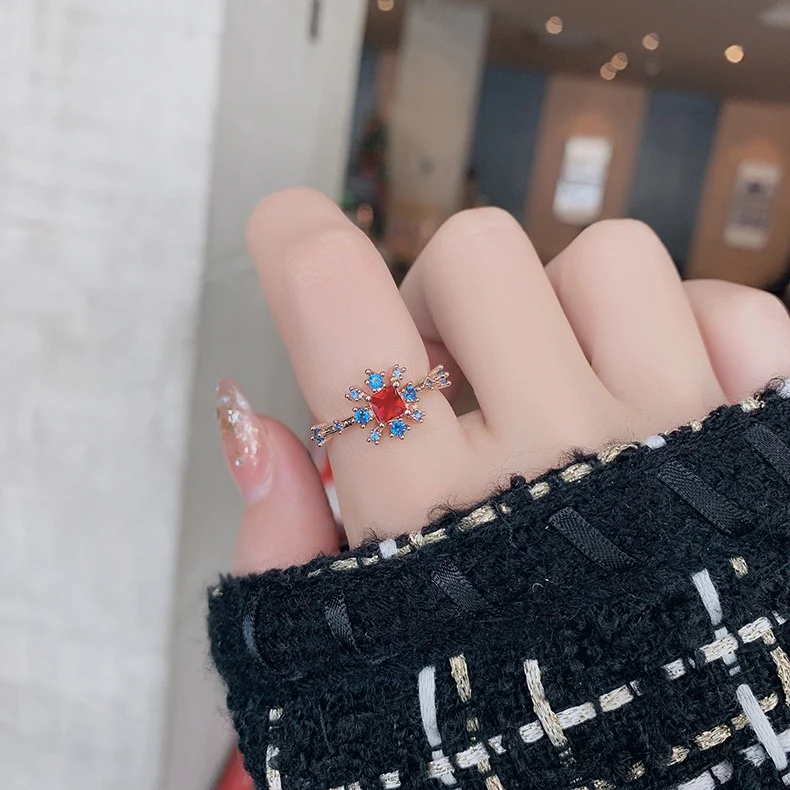 Red Snowflake Ring - Image 3