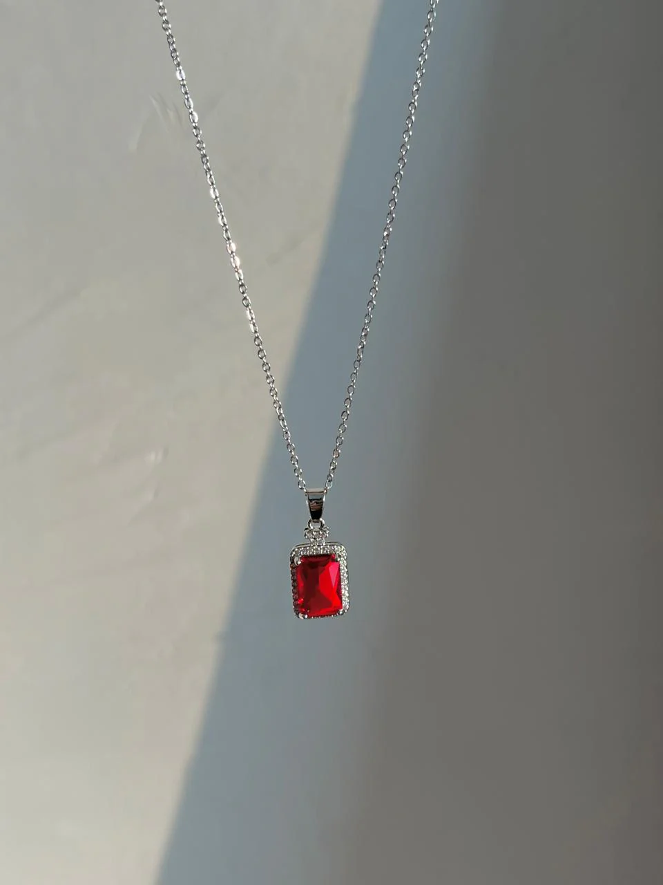Red Solitaire Necklace - Image 2