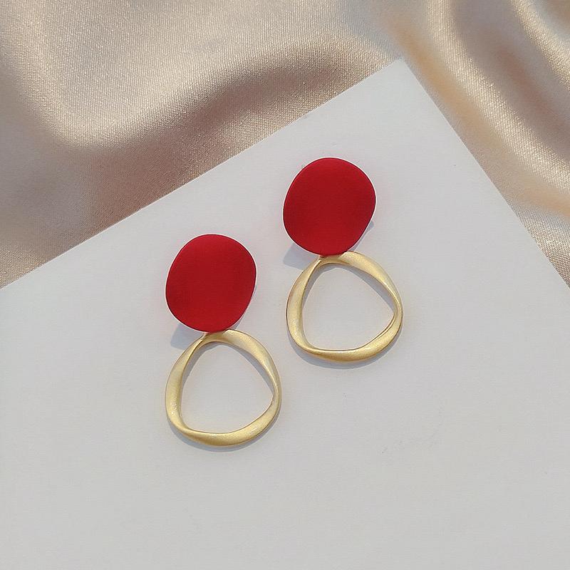 Red Statement Earrings - Image 4