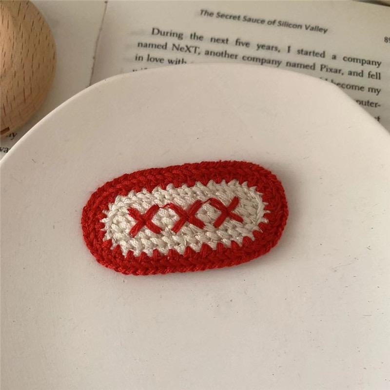 Red Whisper Crochet Hair Clip - Image 2
