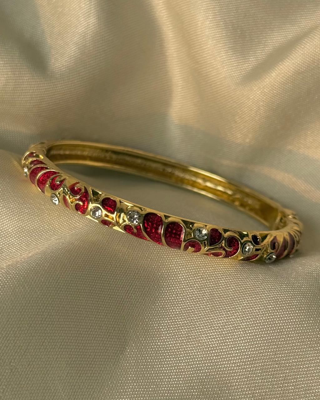 Retro Romantic Enamel Bangle - Image 2