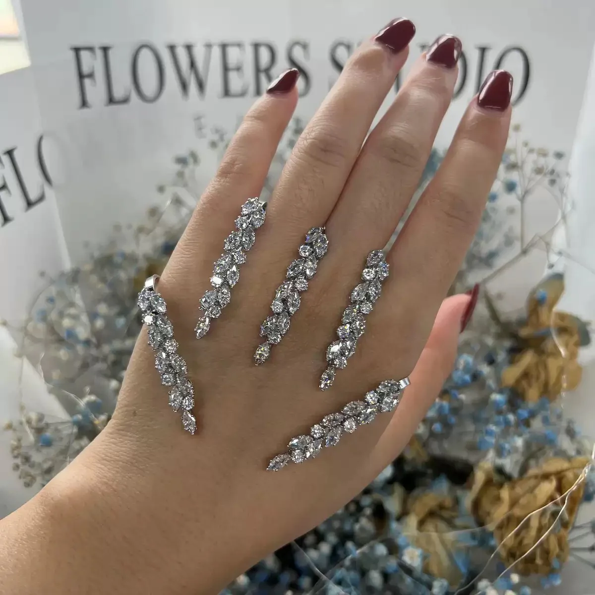 Rhinestone-dust Sparkly Hand Jewellery