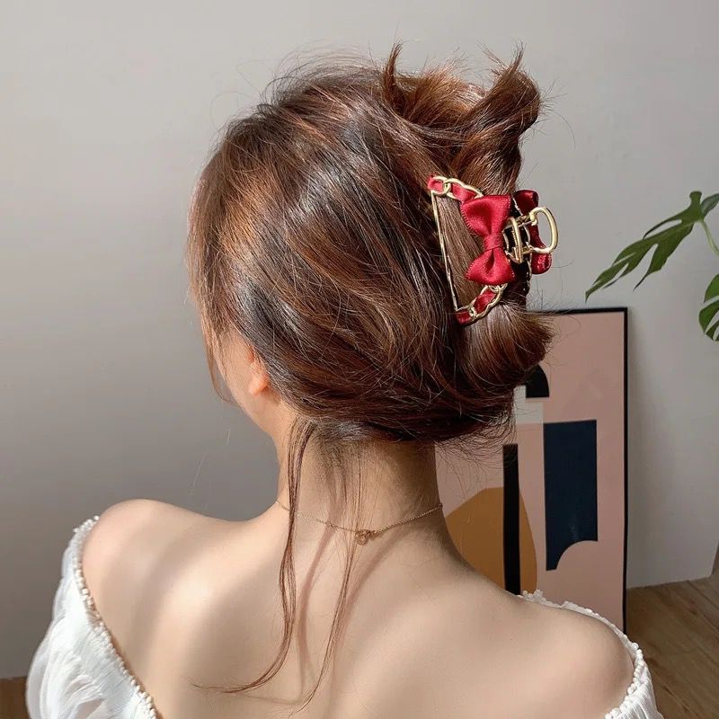 Ribbon Bow Metal Claw Clips - Image 2