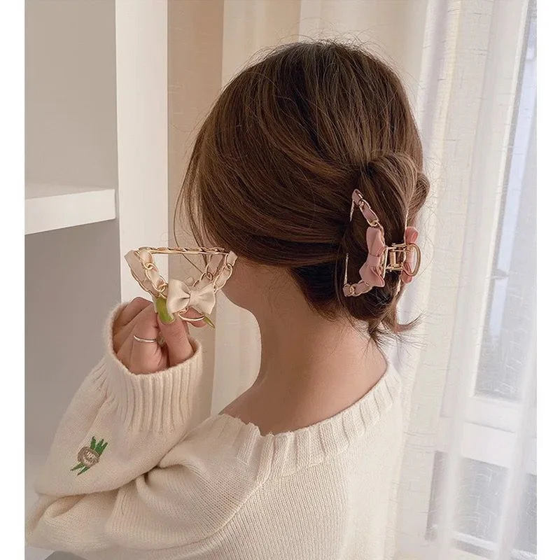 Ribbon Bow Metal Claw Clips - Image 3