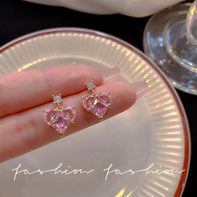 Rosé Heart Earrings - Image 5
