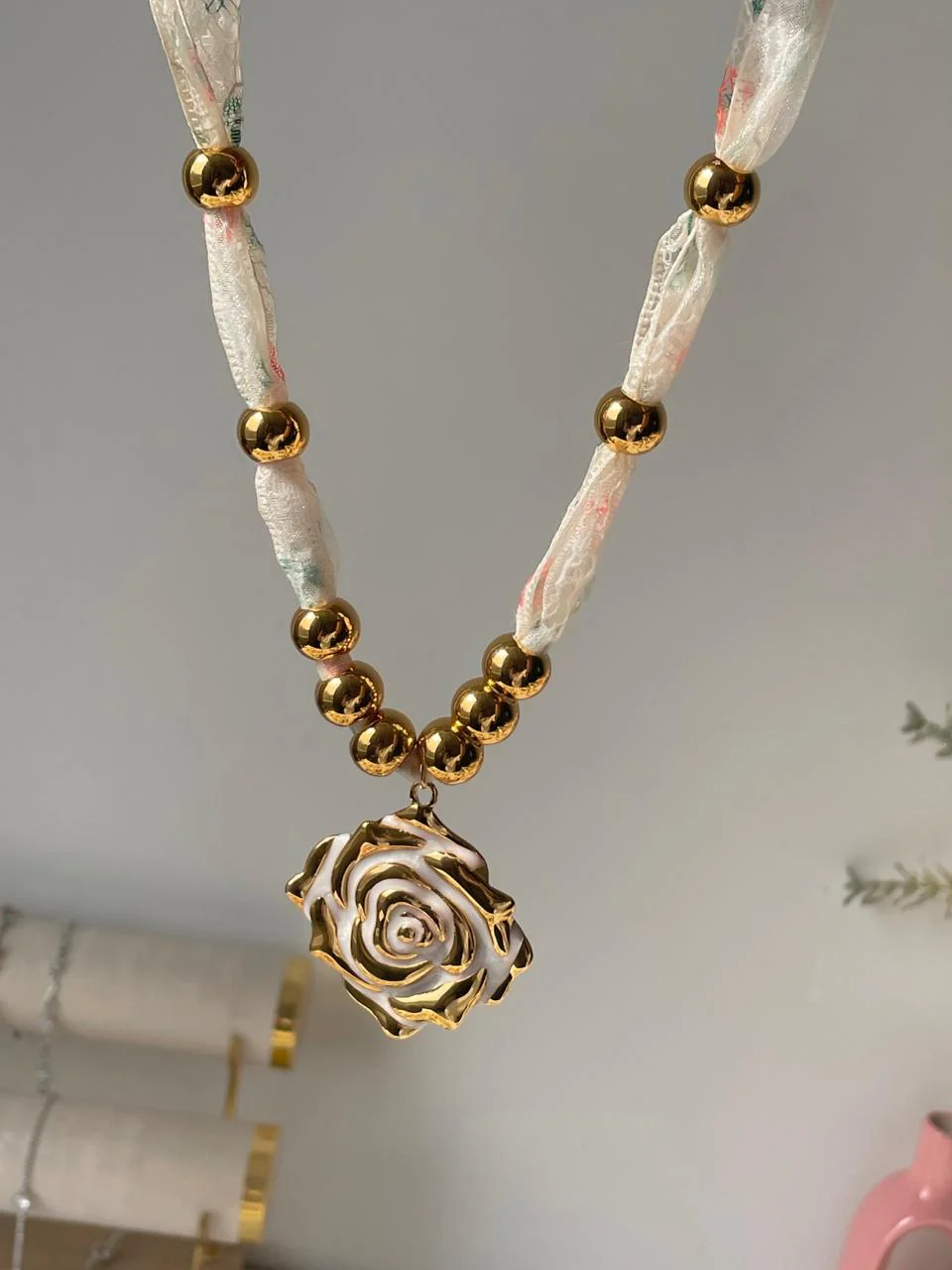 Rose’ Heirloom Ribbon Necklace - Image 2