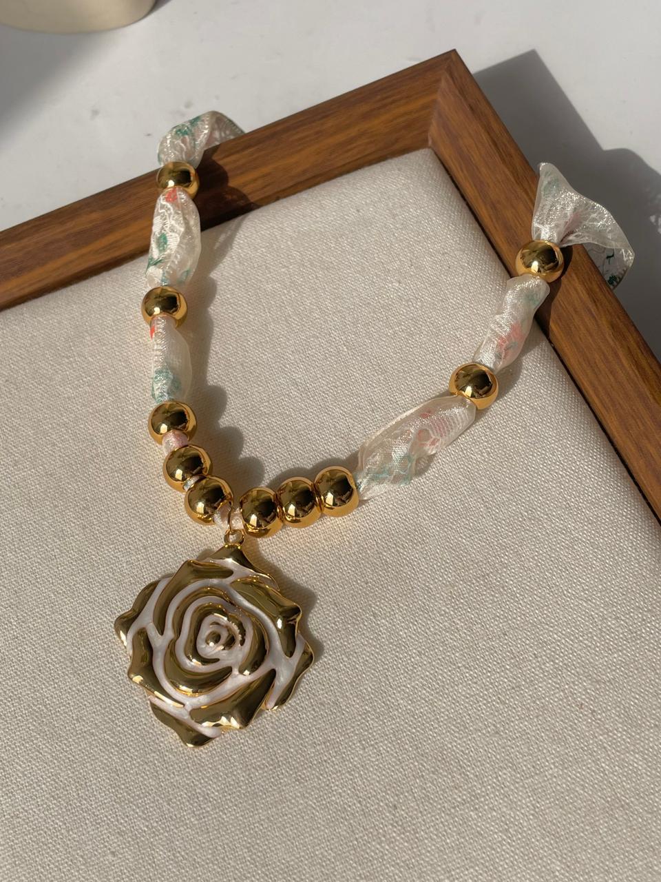 Rose’ Heirloom Ribbon Necklace - Image 3