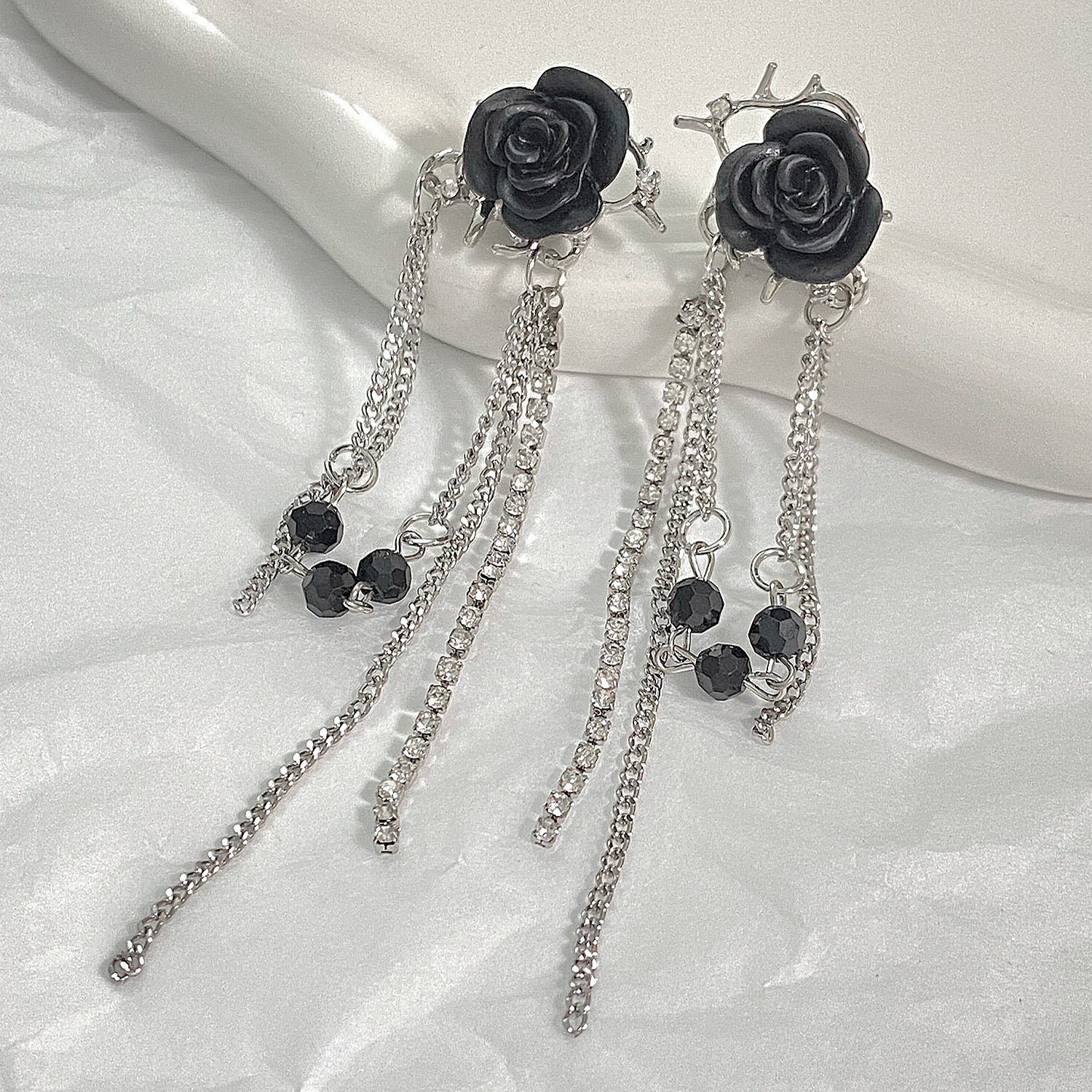 Roses of Midnight Earrings - Image 2
