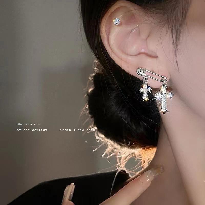 Safety in cross Earrings - Image 4