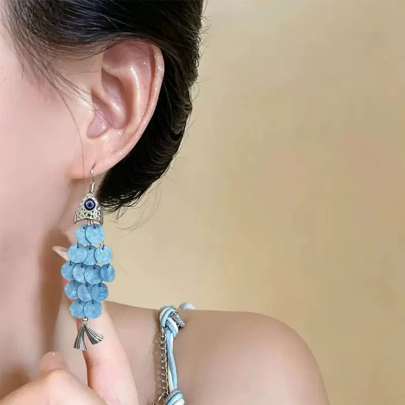 Santorini Fish Scales Earrings - Image 2