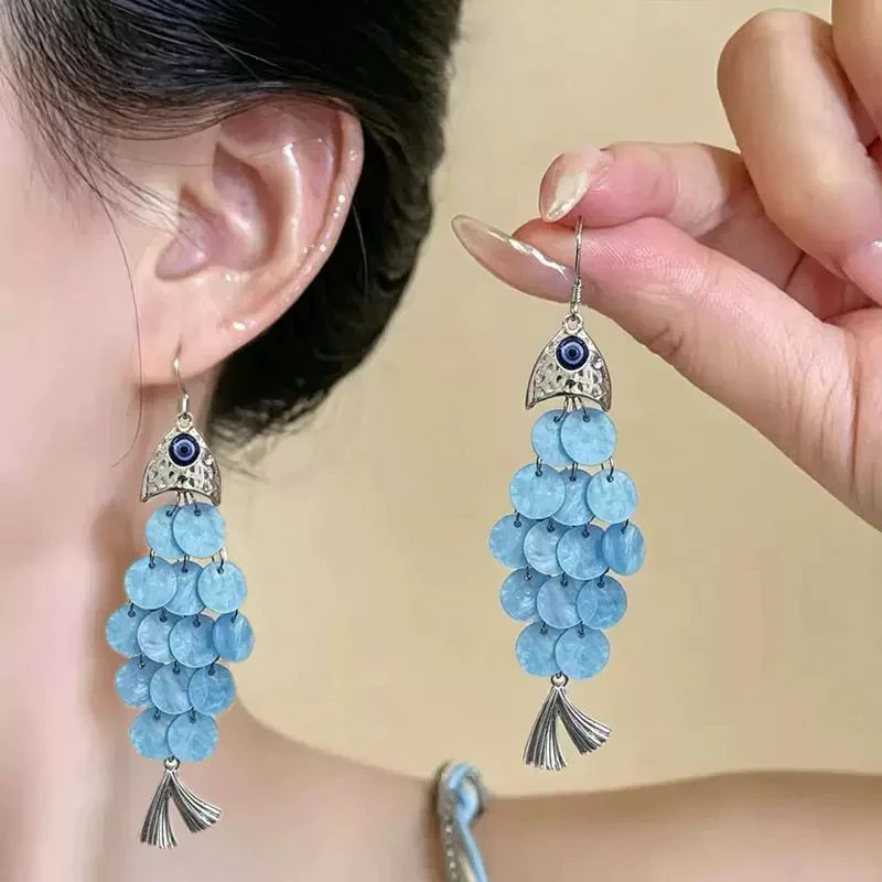 Santorini Fish Scales Earrings - Image 3