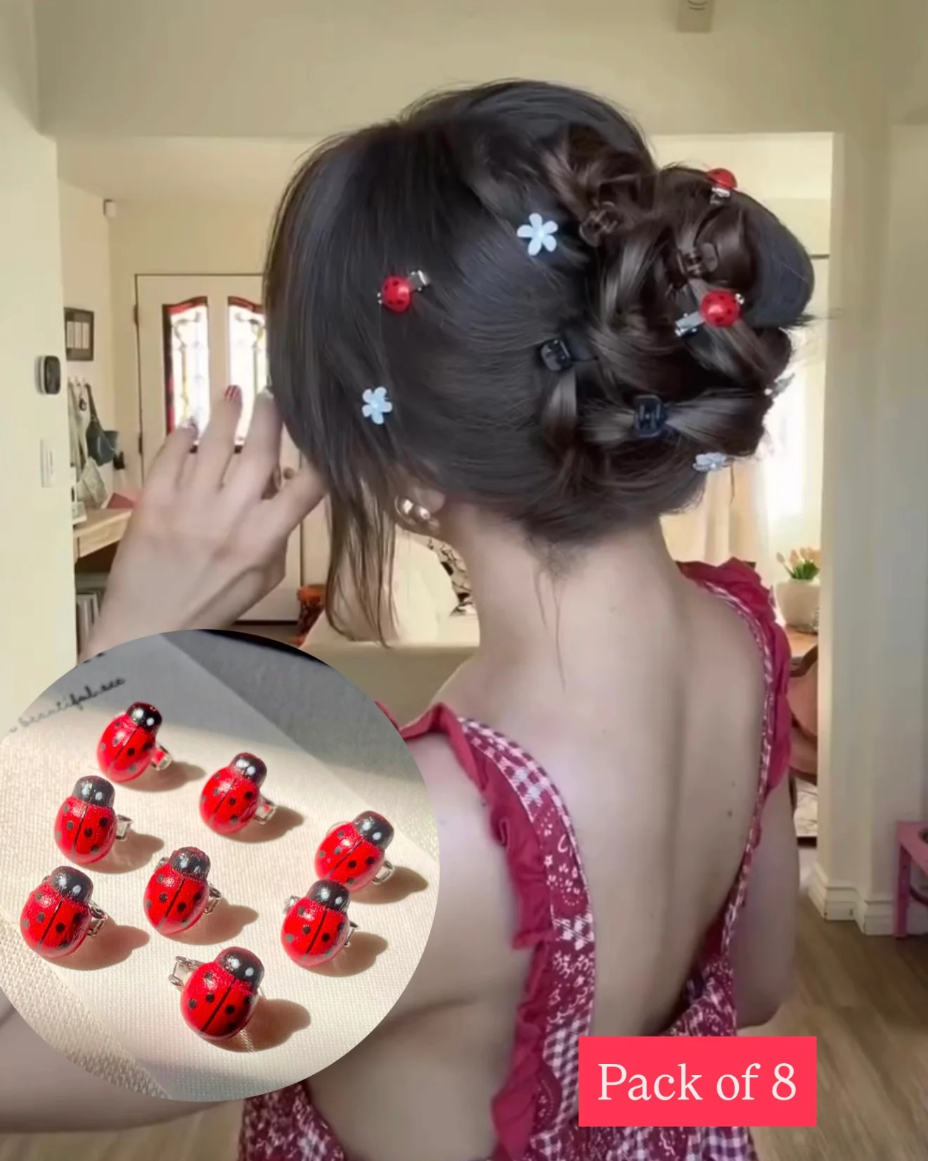 Cute LadyBug Mini Pins (pack of 8)