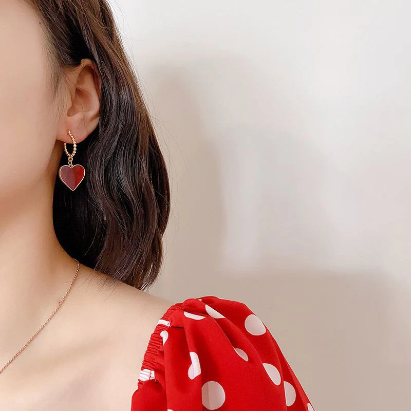 Scarlet Romance Heart Earrings - Image 2