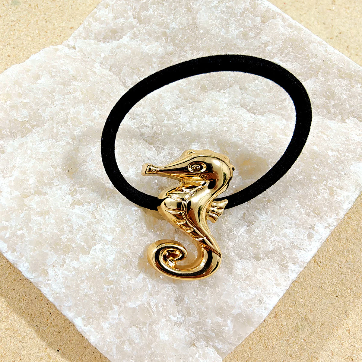 Sea Horse Statement Metal Hair Tie - Image 2