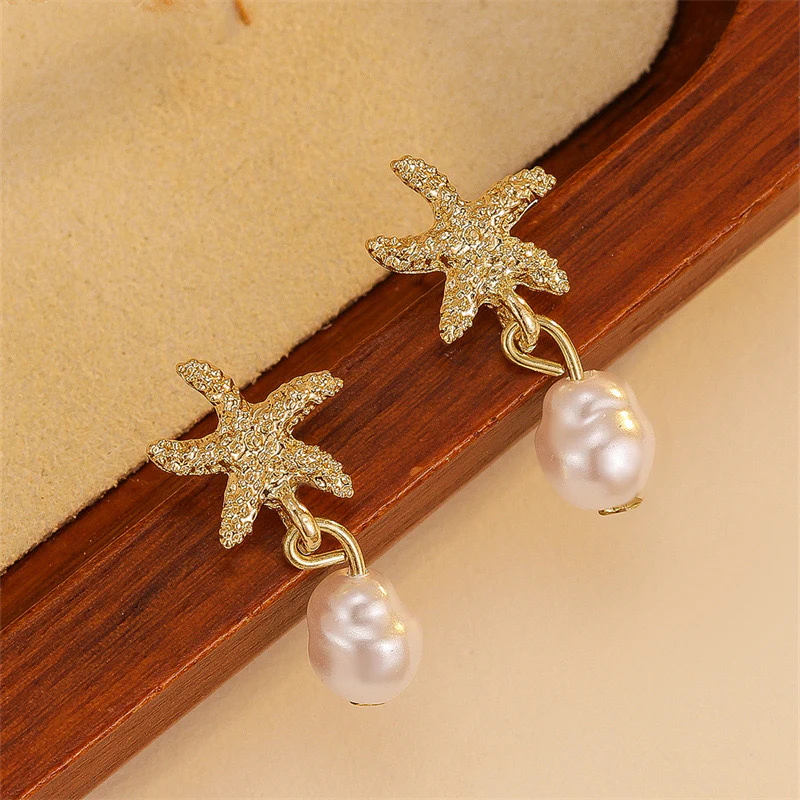 Sea Siren Pearl Drop Earrings - Image 3