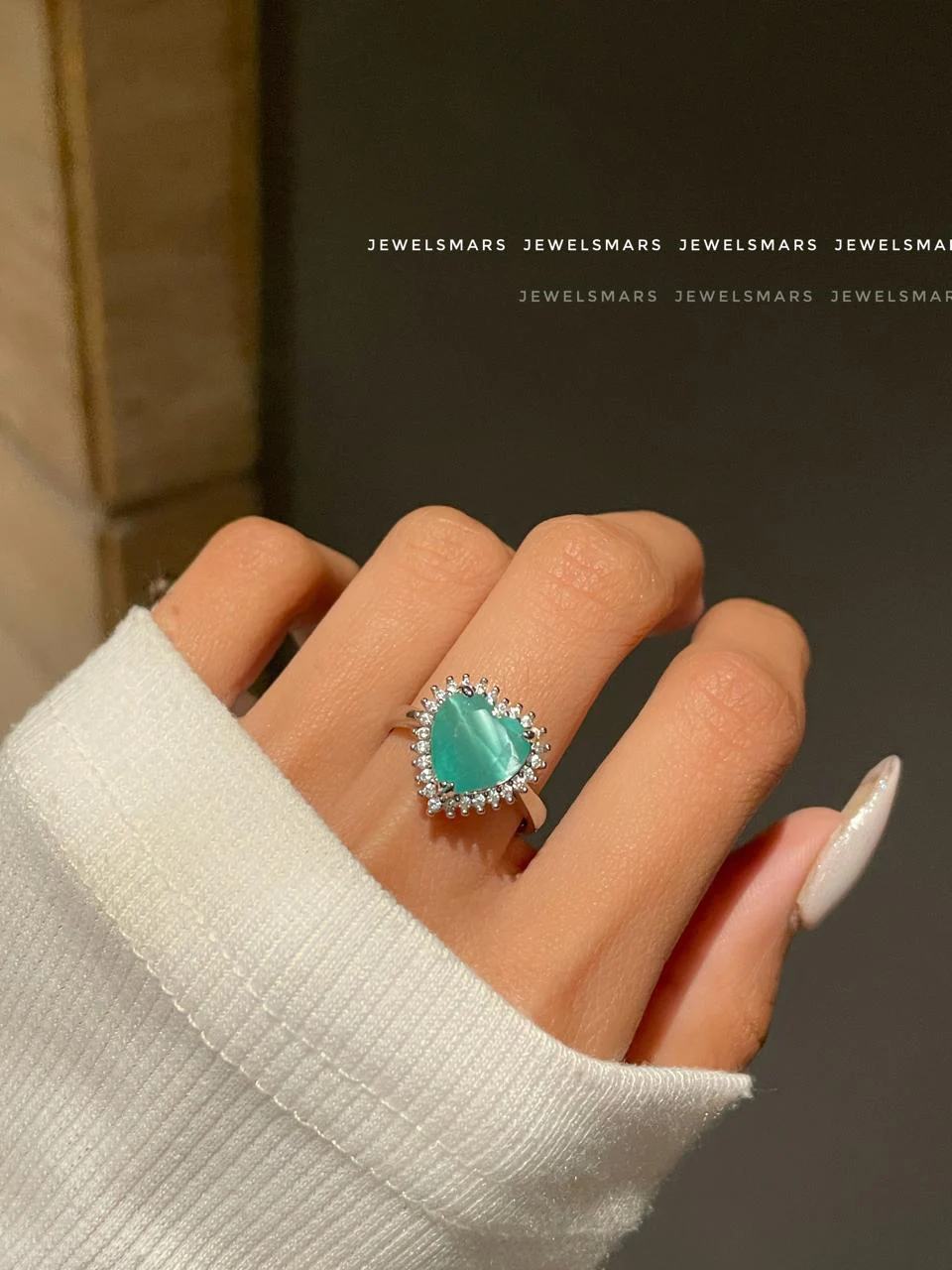 Serenity Heart Ring- dreamy green - Image 2