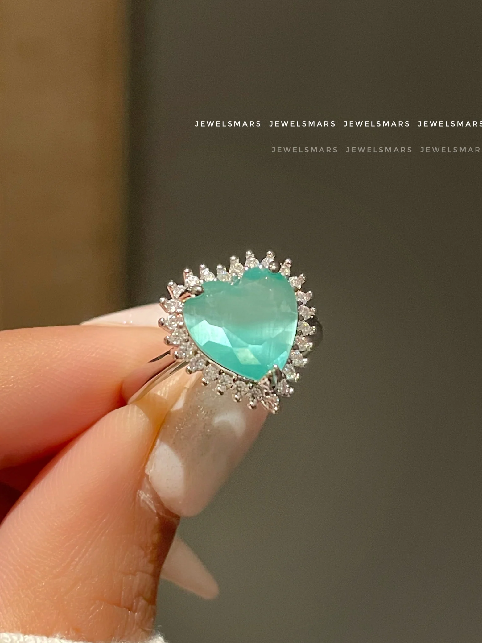 Serenity Heart Ring- dreamy green - Image 3