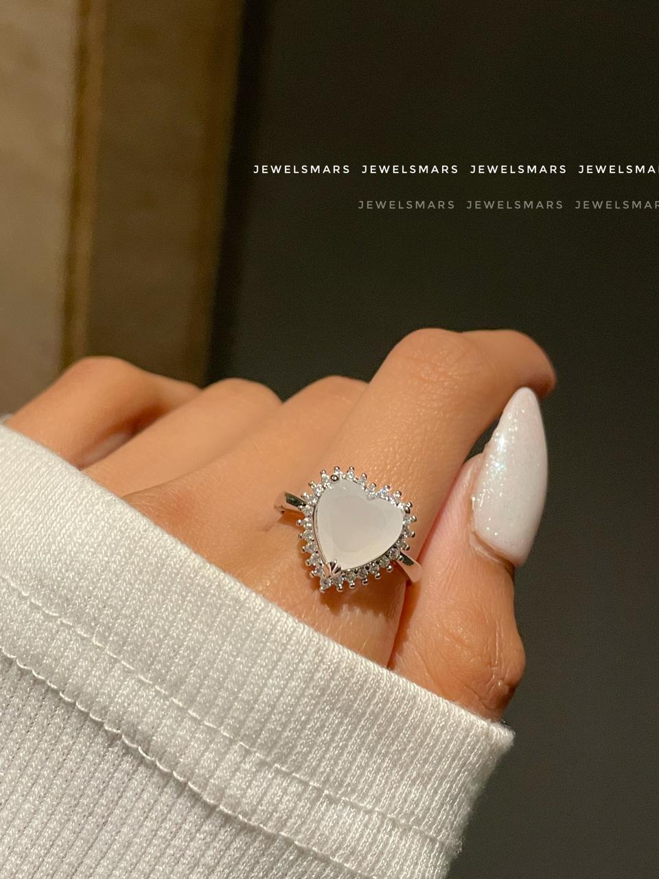 Serenity Heart Ring- white - Image 2