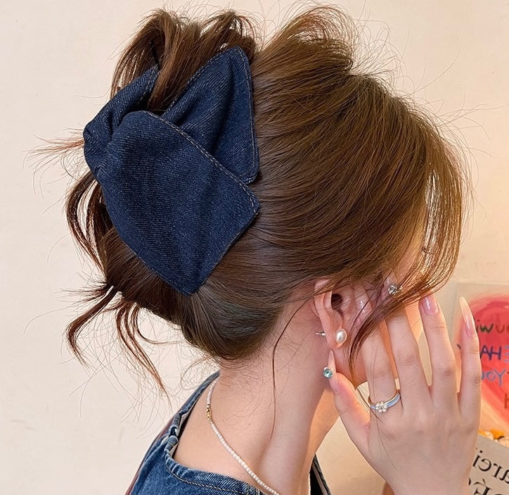 She’s got good genes! Denim Hair Claw - Image 2