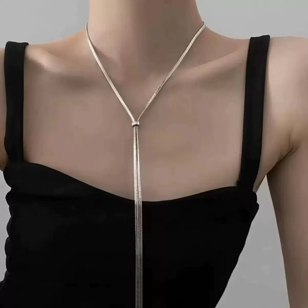 Silver Eclipse Y-necklace - Image 2