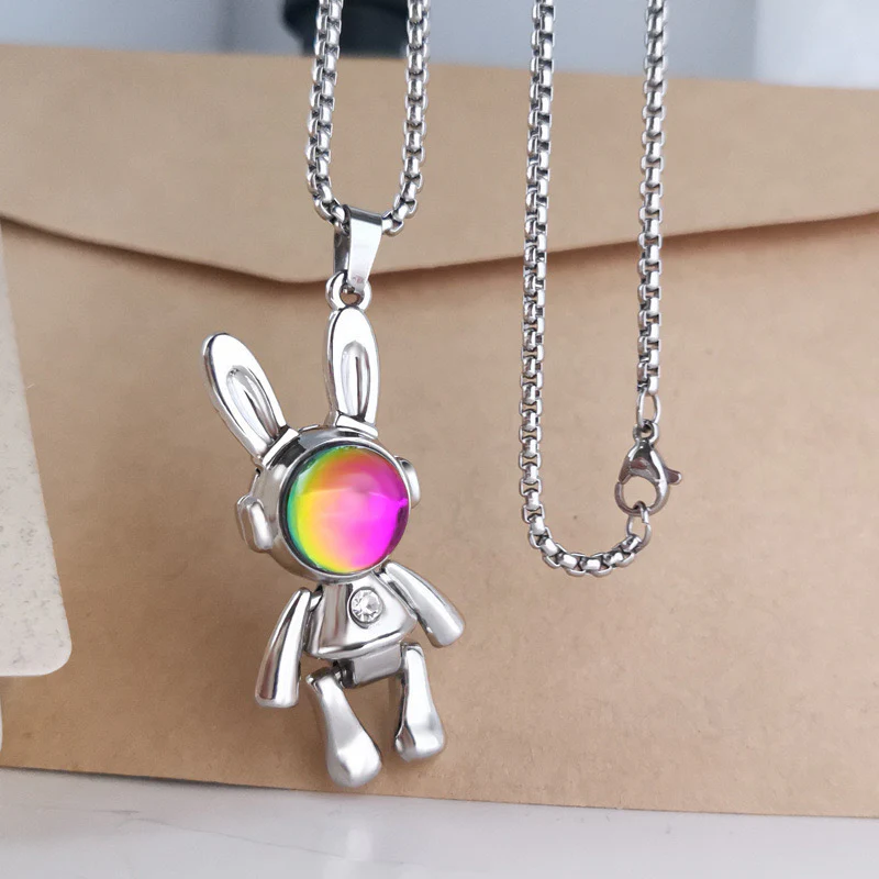 Silver Bunny Unisex Necklace - Image 5